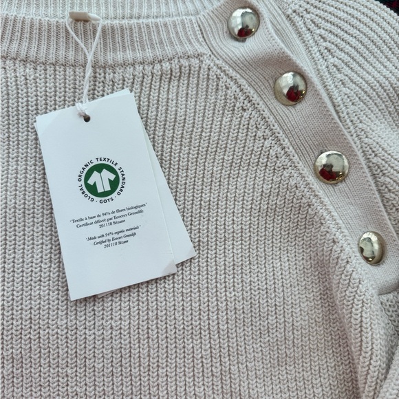 Sezane Light Beige Buttoned Sweater - Picture 2 of 4